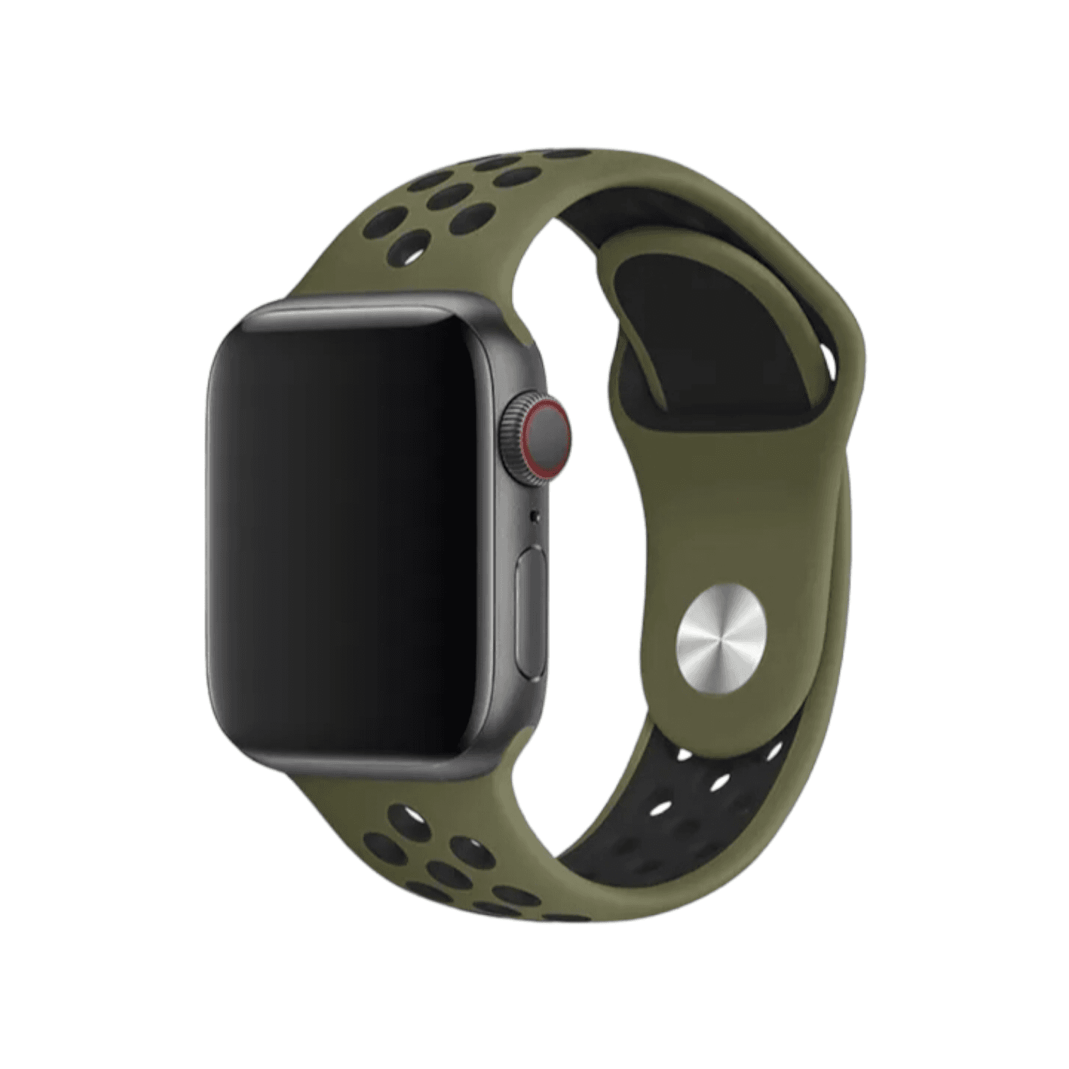 Nike Sports Silicone band Green&Black- باند نايك سبورت سيليكون لون زيتي مع اسود